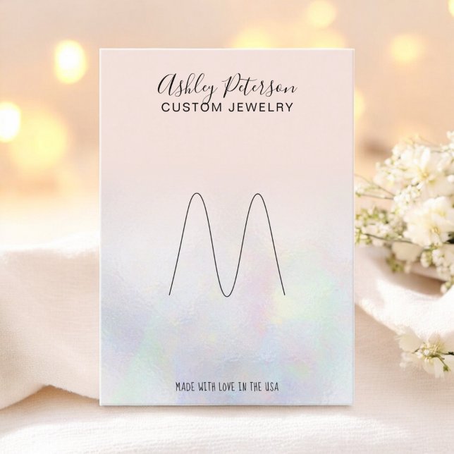 Blush pink pearl nacre jewelry ring display business card (Blush pink pearl nacre jewelry ring display business card)