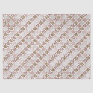 Blush Pink Pearl Shell Gold Glitter Mermaid Tissue Paper
