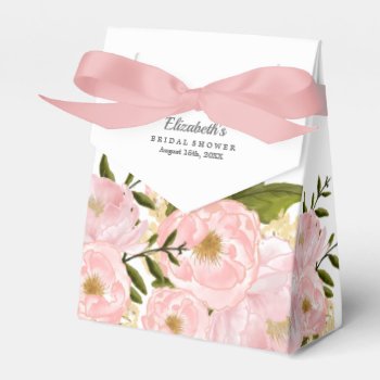 Blush Pink Peonies Bridal Shower Favor Boxes by YourWeddingDay at Zazzle