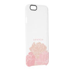 Blush Pink Peonies Personalized Clear iPhone Case