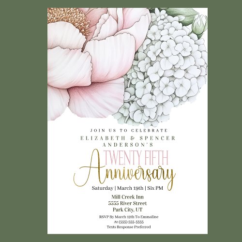 Blush Pink Peony 25th Wedding Anniversary