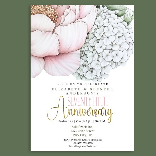 Blush Pink Peony 75th Wedding Anniversary