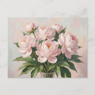 Blush Pink Peony Bouquet Romantic Floral Postcard