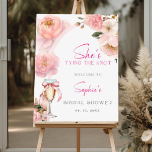 Blush Pink Peony Bridal Shower Welcome Sign: Petal Foam Board