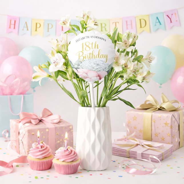 Blush Pink Peony Floral 18th Birthday  Balloon (Creator Uploaded)