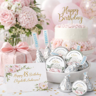 Blush Pink Peony Floral 18th Birthday  Hershey®'s Kisses®