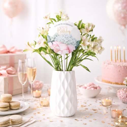 Blush Pink Peony Floral 25th Birthday  Balloon