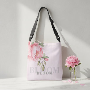 Blush Pink Peony Floral   Elegant Watercolor Tote