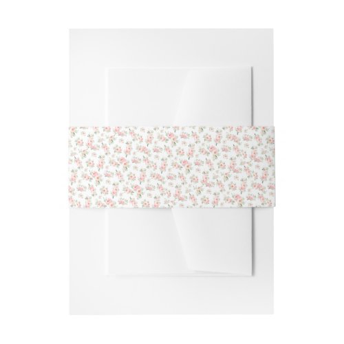 Blush Pink Peony Floral Invitation Belly Band