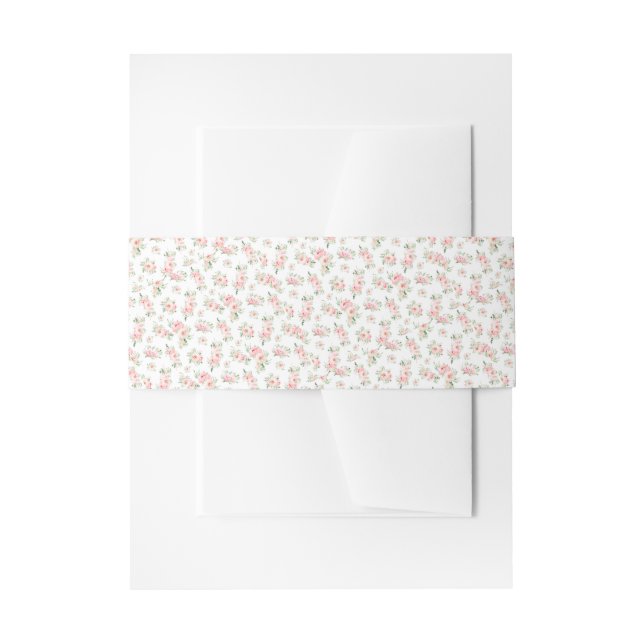 Blush Pink Peony Floral Invitation Belly Band (Front Example)
