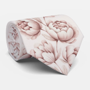 Blush Pink Peony Floral Neck Tie
