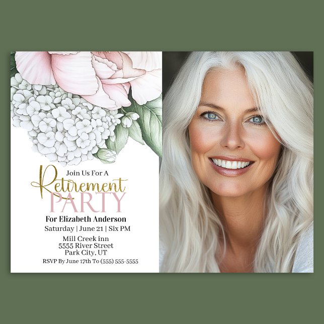 Blush Pink Peony Retirement Party Invitation (Creator Uploaded)