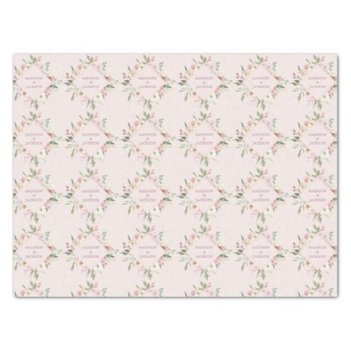 Blush Pink Peony Watercolor Floral Spring Wedding Tissue Paper