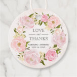 Blush Pink Peony Wreath Wedding Thank You Favor Tags at Zazzle
