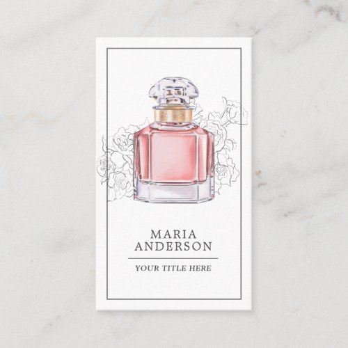 Blush Pink Perfume Bottle Business Card