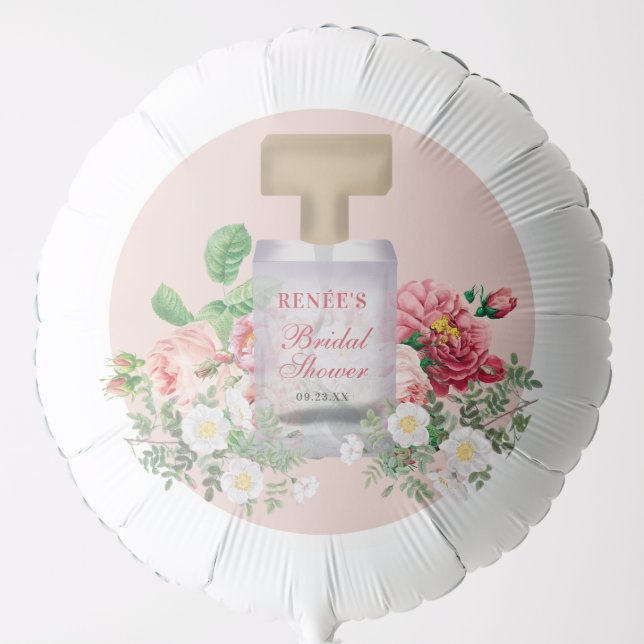 Blush Pink Perfume Bottle Floral Bridal Shower  Balloon (Front)