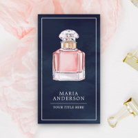 Blush Pink Perfume Bottle Navy Blue