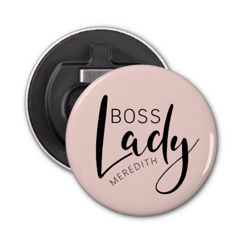 Blush Pink Personalized Boss Lady Logo Bottle Opener