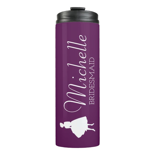 Blush Pink Personalized Bridesmaid  Thermal Tumble Thermal Tumbler (Front)