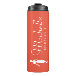 Blush Pink Personalized Bridesmaid Thermal Tumble Thermal Tumbler
