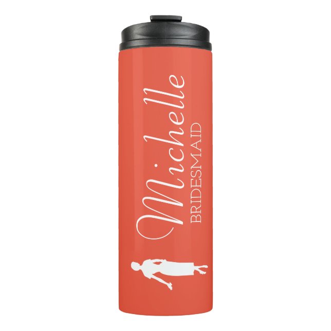 Blush Pink Personalized Bridesmaid  Thermal Tumble Thermal Tumbler (Front)