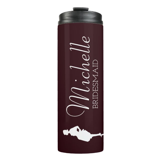 Blush Pink Personalized Bridesmaid  Thermal Tumble Thermal Tumbler (Front)