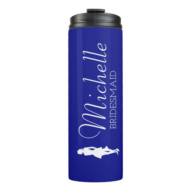 Blush Pink Personalized Bridesmaid  Thermal Tumble Thermal Tumbler (Front)