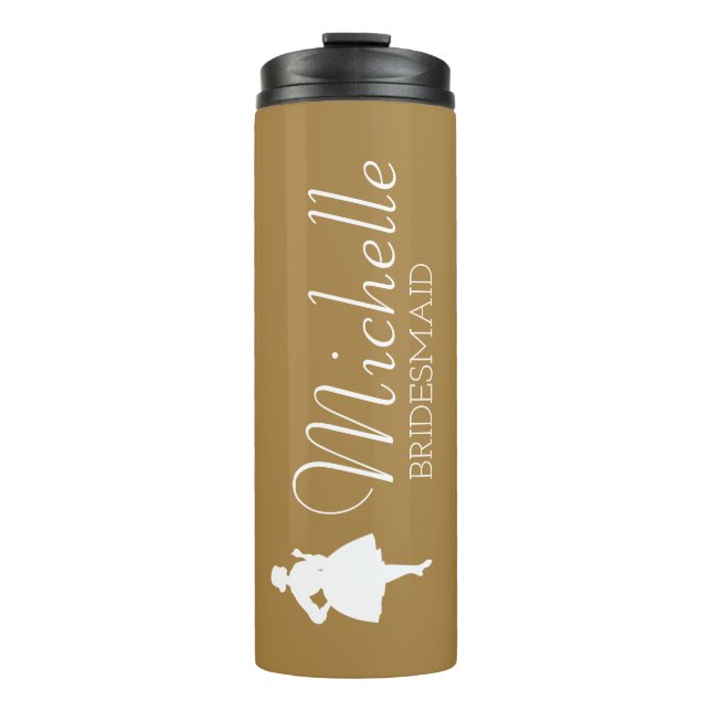 Blush Pink Personalized Bridesmaid  Thermal Tumble Thermal Tumbler (Front)