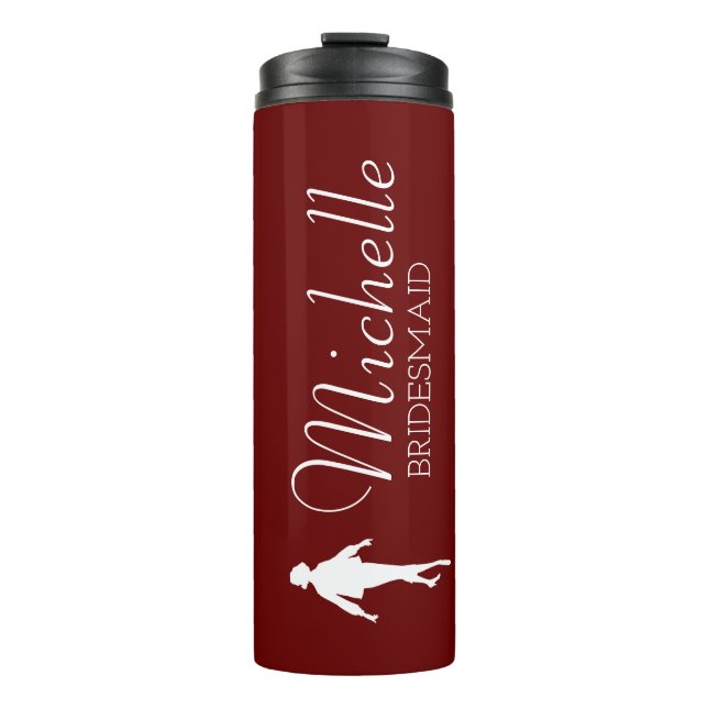 Blush Pink Personalized Bridesmaid  Thermal Tumble Thermal Tumbler (Front)