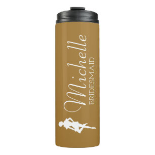 Blush Pink Personalized Bridesmaid  Thermal Tumble Tumbler