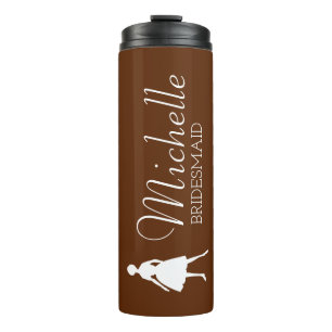 Blush Pink Personalized Bridesmaid  Thermal Tumble Tumbler