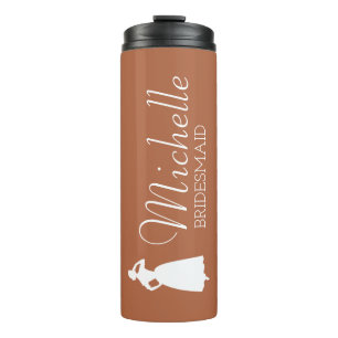 Blush Pink Personalized Bridesmaid  Thermal Tumble Tumbler