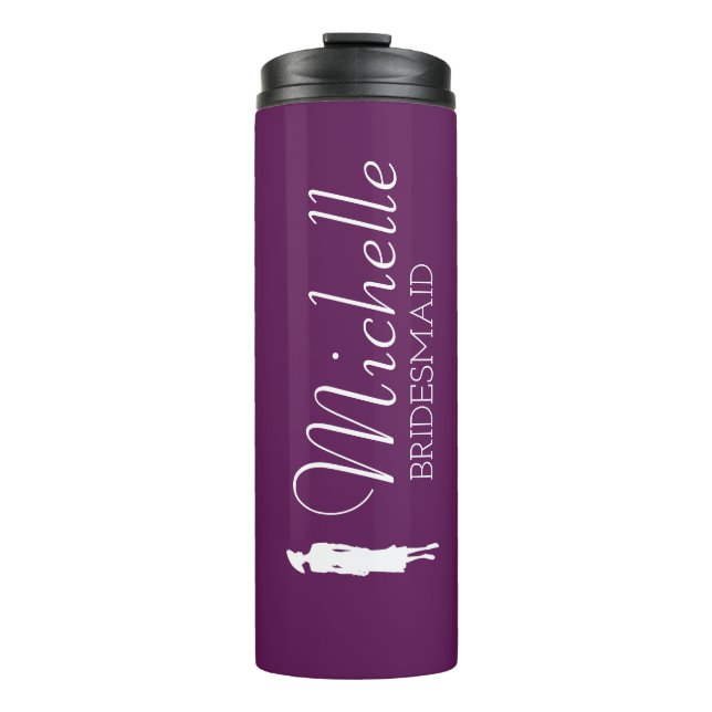 Blush Pink Personalized Bridesmaid Thermal Tumbler (Front)