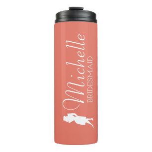 Blush Pink Personalized Bridesmaid Thermal Tumbler