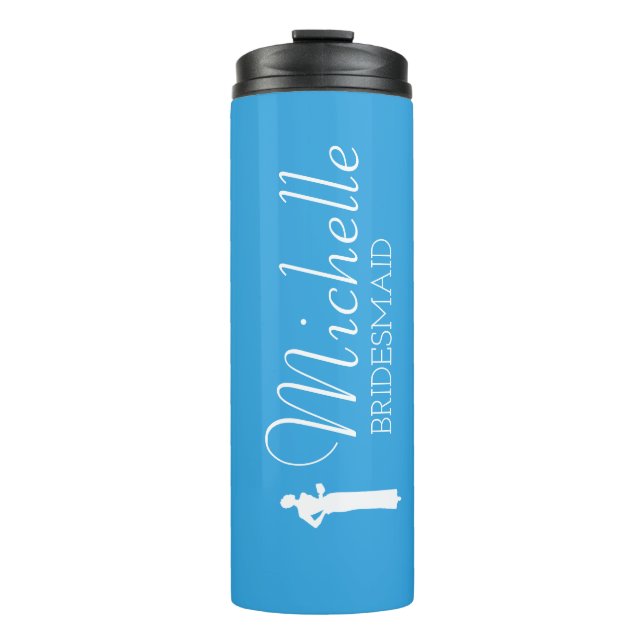 Blush Pink Personalized Bridesmaid Thermal Tumbler (Front)