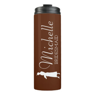 Blush Pink Personalized Bridesmaid Thermal Tumbler