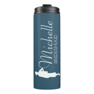 Blush Pink Personalized Bridesmaid  Thermal Tumbler
