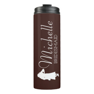 Blush Pink Personalized Bridesmaid Thermal Tumbler