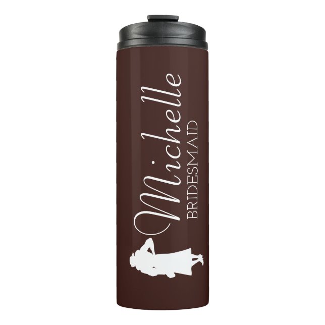 Blush Pink Personalized Bridesmaid Thermal Tumbler (Front)