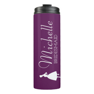 Blush Pink Personalized Bridesmaid  Thermal Tumbler