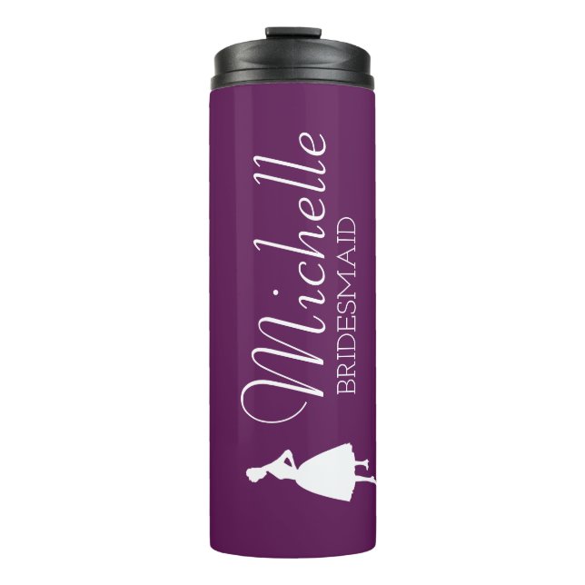 Blush Pink Personalized Bridesmaid  Thermal Tumbler (Front)