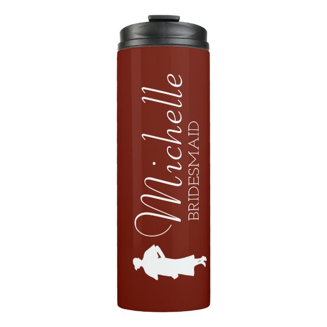 Blush Pink Personalized Bridesmaid Thermal Tumbler (Front)