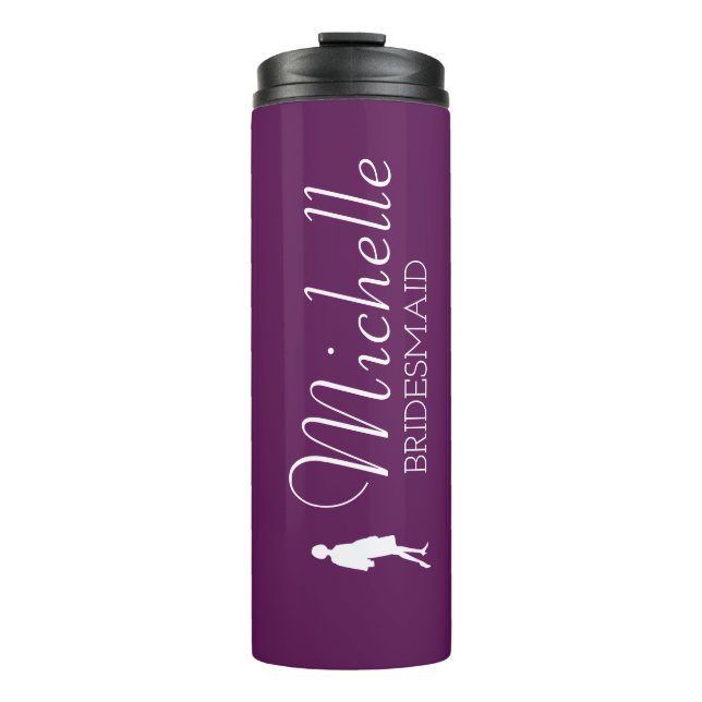 Blush Pink Personalized Bridesmaid  Thermal Tumbler (Front)