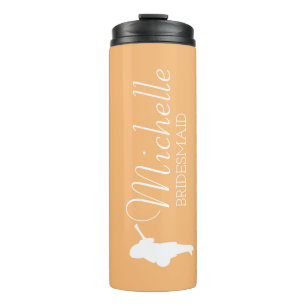 Blush Pink Personalized Bridesmaid Thermal Tumbler