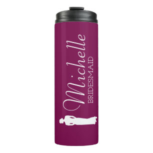 Blush Pink Personalized Bridesmaid Thermal Tumbler