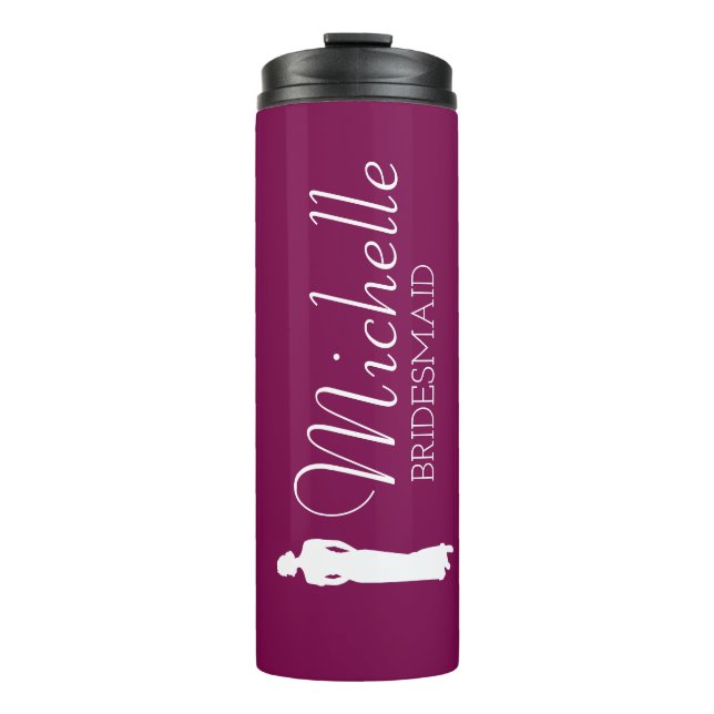 Blush Pink Personalized Bridesmaid  Thermal Tumbler (Front)
