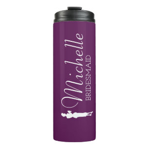 Blush Pink Personalized Bridesmaid Thermal Tumbler