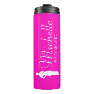 Blush Pink Personalized Bridesmaid Thermal Tumbler