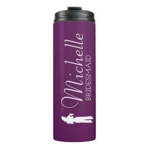 Blush Pink Personalized Bridesmaid Thermal Tumbler