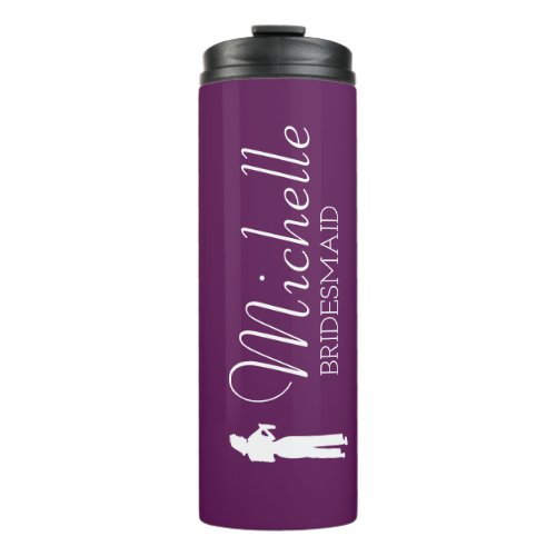 Blush Pink Personalized Bridesmaid Thermal Tumbler